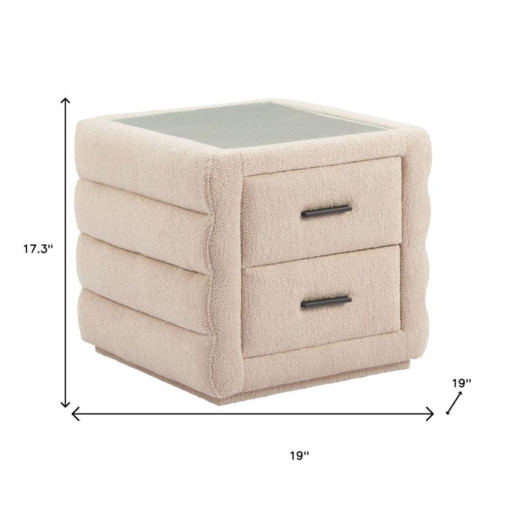 17" Beige Wood Pedestal End Table HomeRoots