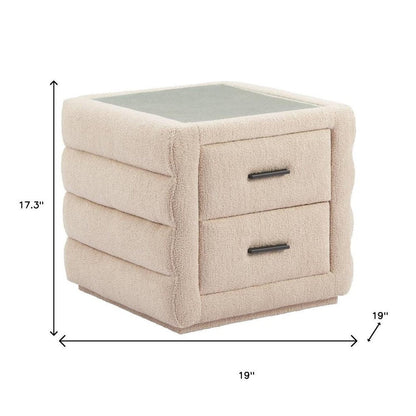 17" Beige Wood Pedestal End Table HomeRoots