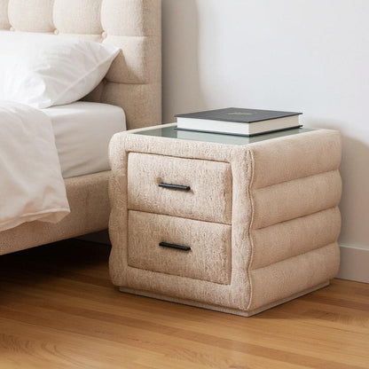 17" Beige Wood Pedestal End Table HomeRoots