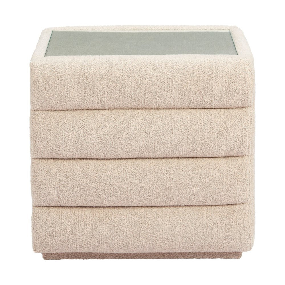 17" Beige Wood Pedestal End Table HomeRoots