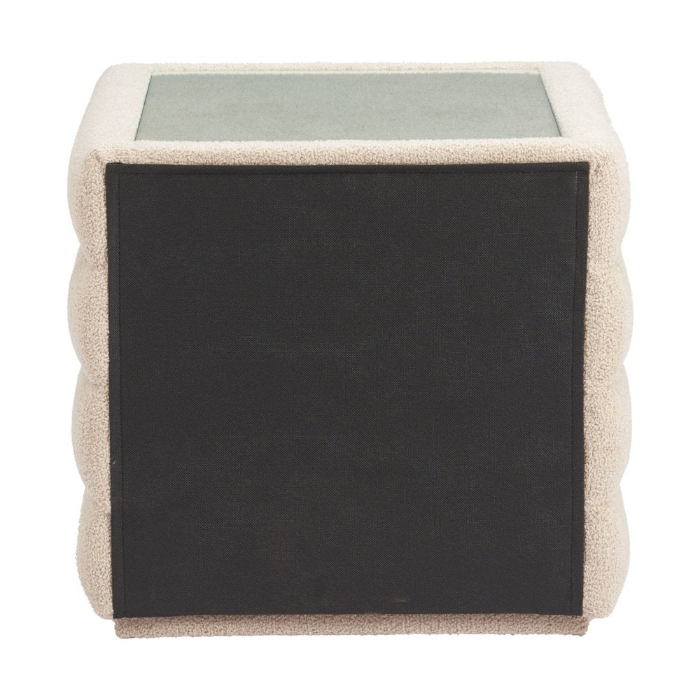 17" Beige Wood Pedestal End Table HomeRoots