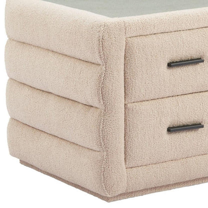 17" Beige Wood Pedestal End Table HomeRoots