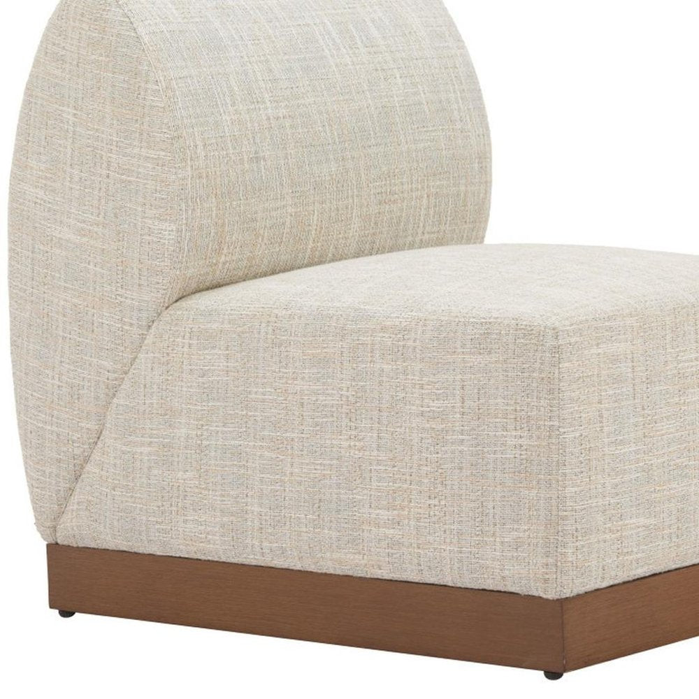 24" Beige Aluminum Outdoor Accent Chair — view 1