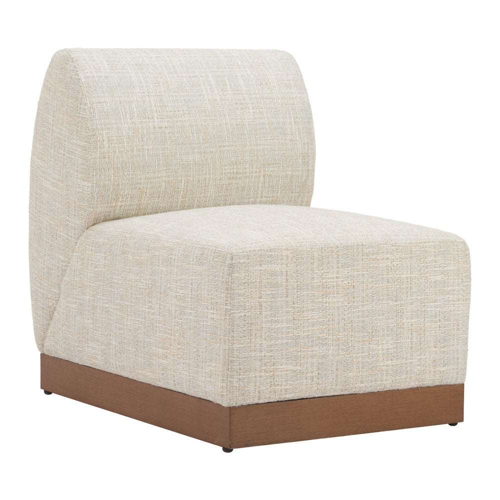 24" Beige Aluminum Outdoor Accent Chair — view 7