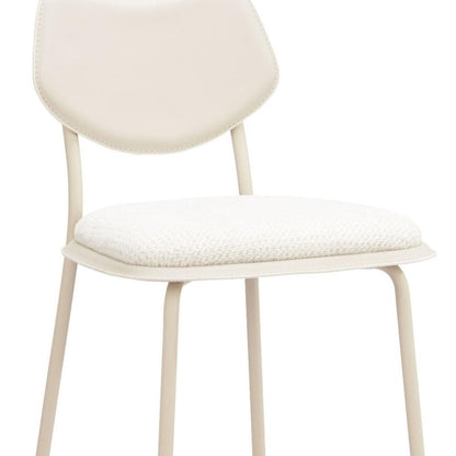 Set of Four 30" Light Gray Fabric And Faux Leather And Steel Bar Height Bar Chairs HomeRoots