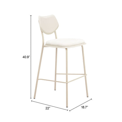 Set of Four 30" Light Gray Fabric Faux Leather and Steel Bar Height Bar Chairs HomeRoots
