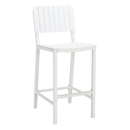 30" White Aluminum Outdoor Bar Height Chair HomeRoots