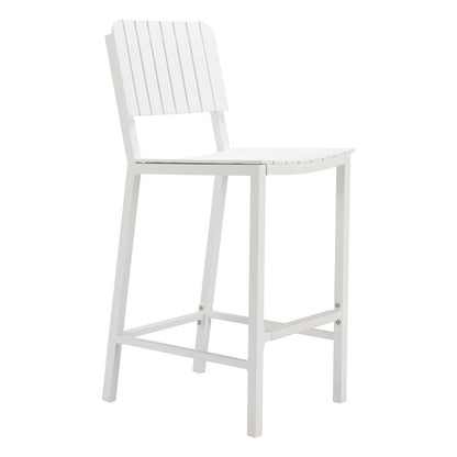 30" White Aluminum Outdoor Bar Height Chair HomeRoots