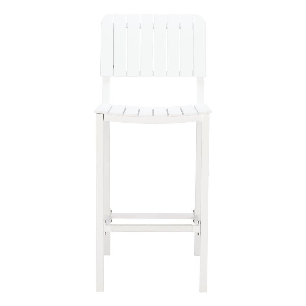 30" White Aluminum Outdoor Bar Height Chair HomeRoots