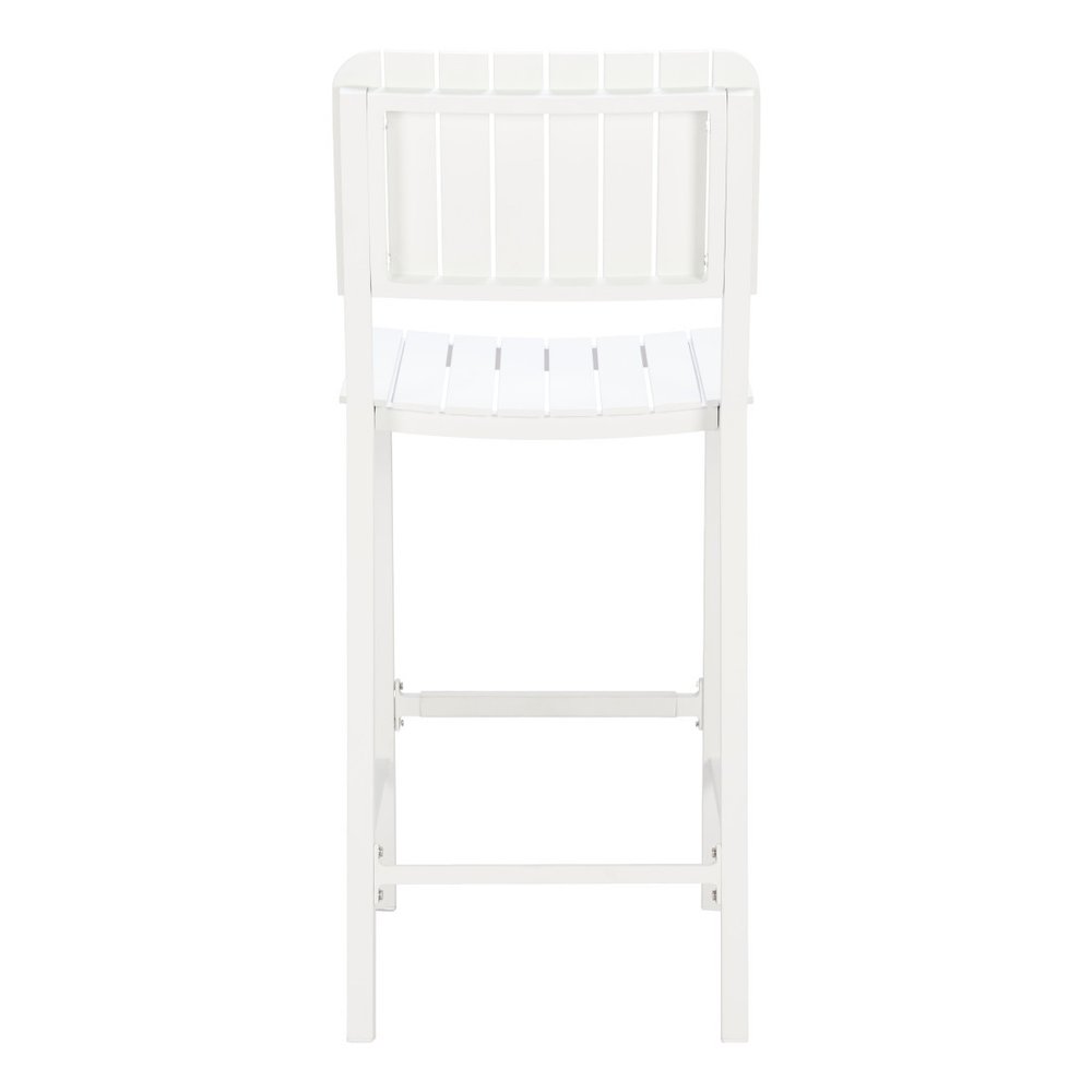 30" White Aluminum Outdoor Bar Height Chair HomeRoots