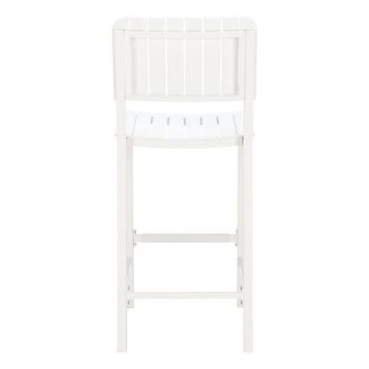 30" White Aluminum Outdoor Bar Height Chair HomeRoots