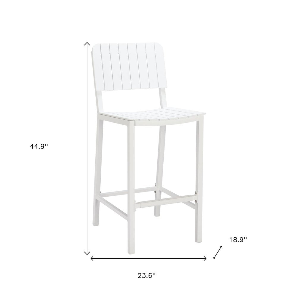 30" White Aluminum Outdoor Bar Height Chair HomeRoots