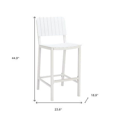 30" White Aluminum Outdoor Bar Height Chair HomeRoots