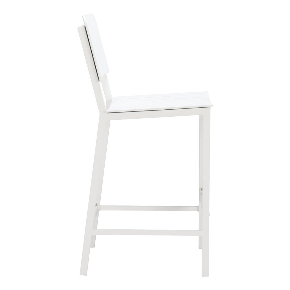 30" White Aluminum Outdoor Bar Height Chair HomeRoots
