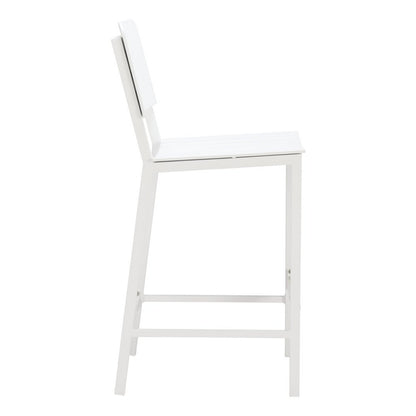 30" White Aluminum Outdoor Bar Height Chair HomeRoots
