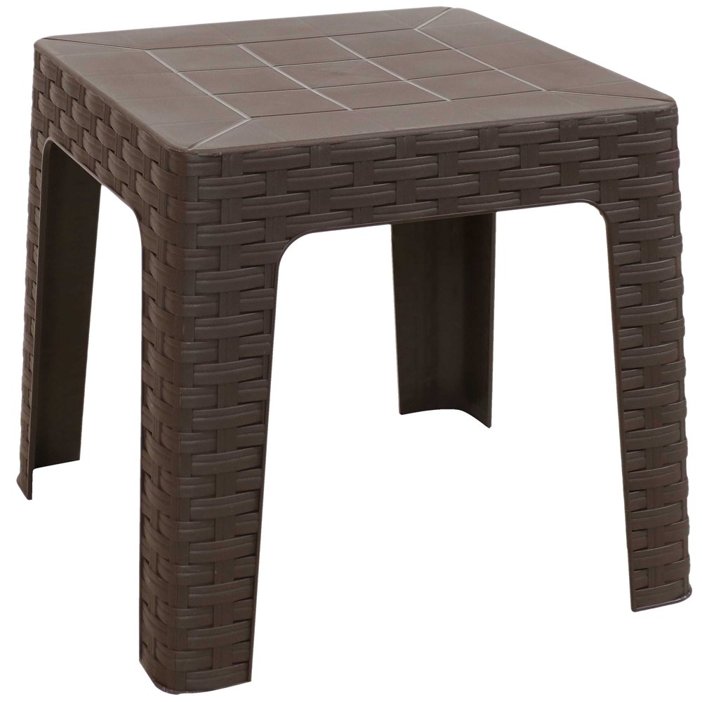 19" Brown Square Plastic Outdoor Side Table HomeRoots