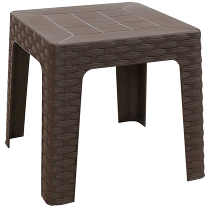 19" Brown Square Plastic Outdoor Side Table HomeRoots