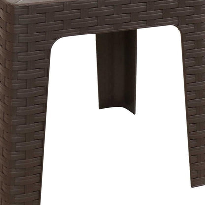19" Brown Square Plastic Outdoor Side Table HomeRoots