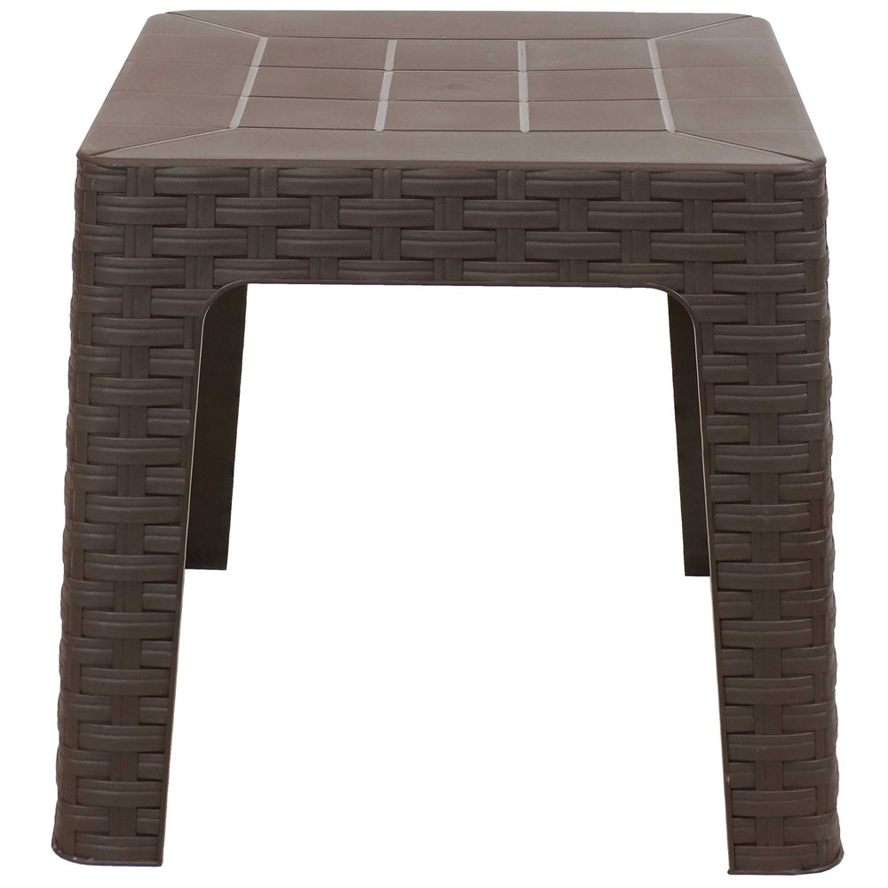 19" Brown Square Plastic Outdoor Side Table HomeRoots