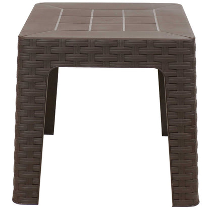 19" Brown Square Plastic Outdoor Side Table HomeRoots
