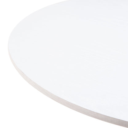 24" White and Gold Wood and Steel Rounded Bar Table HomeRoots