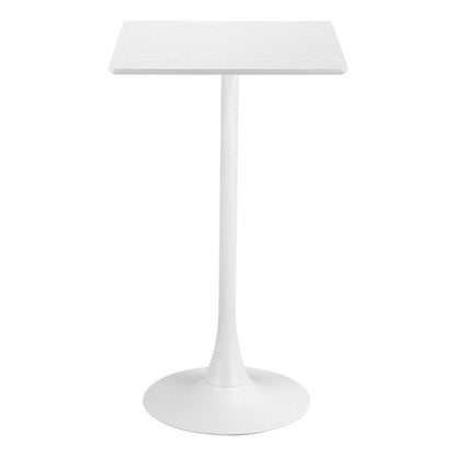 24" White Wood and Steel Square Bar Table HomeRoots