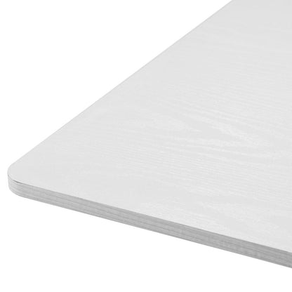 24" White Wood and Steel Square Bar Table HomeRoots