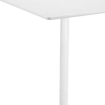 24" White Wood and Steel Square Bar Table HomeRoots