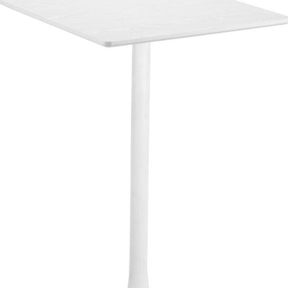 24" White Wood and Steel Square Bar Table HomeRoots