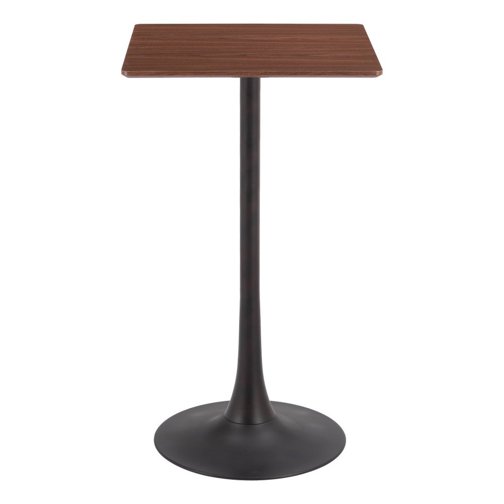 24" Brown and Black Wood and Steel Square Bar Table HomeRoots