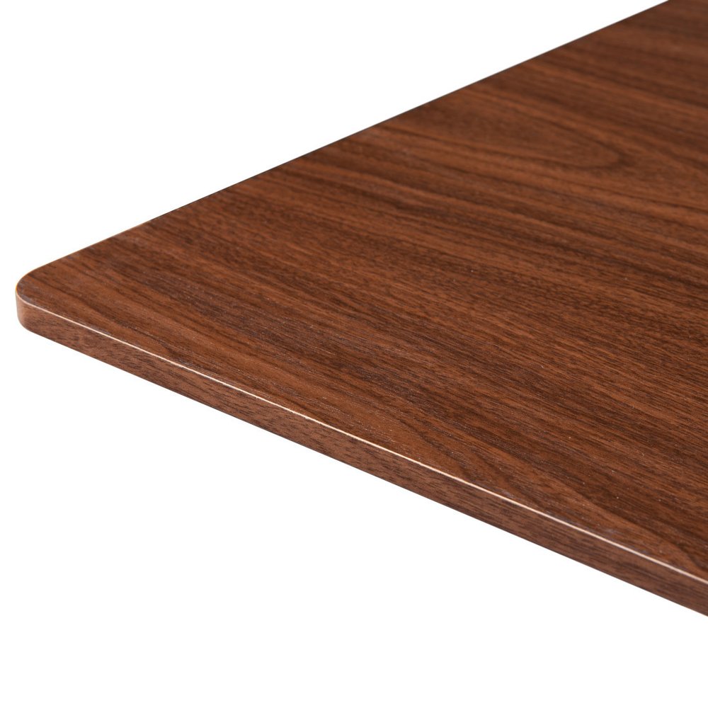 24" Brown and Black Wood and Steel Square Bar Table HomeRoots