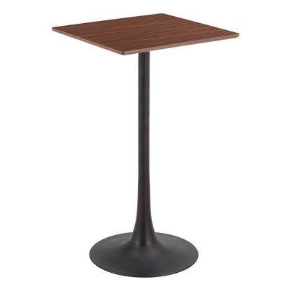 24" Brown and Black Wood and Steel Square Bar Table HomeRoots