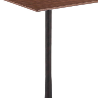 24" Brown and Black Wood and Steel Square Bar Table HomeRoots