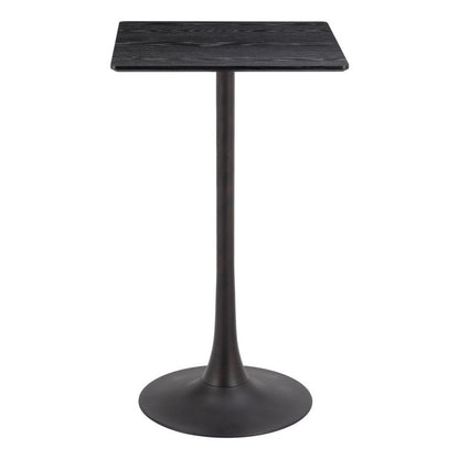 24" Black Wood and Steel Square Bar Table HomeRoots