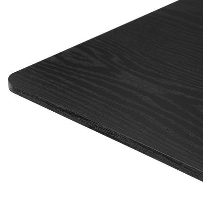 24" Black Wood and Steel Square Bar Table HomeRoots