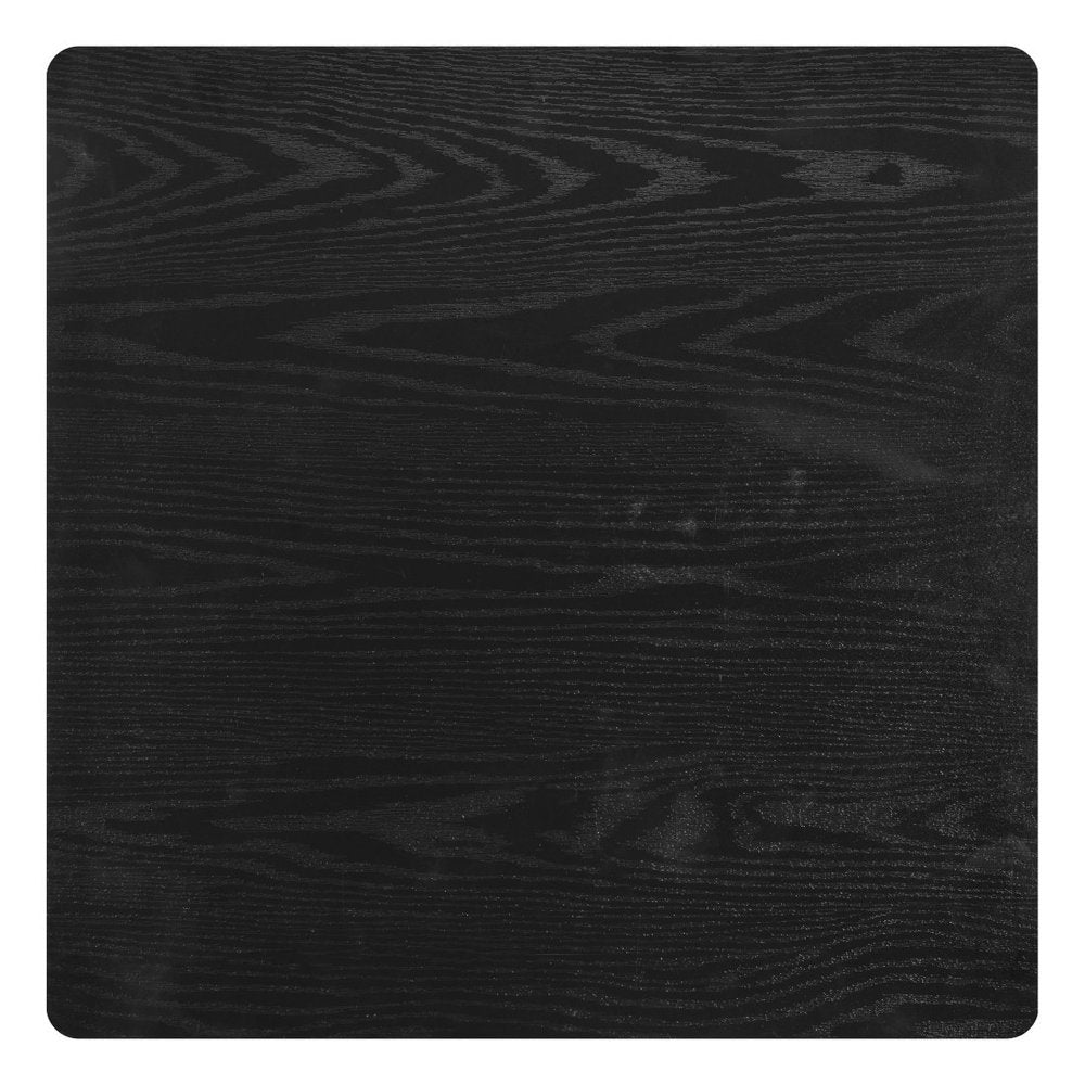 24" Black Wood and Steel Square Bar Table HomeRoots