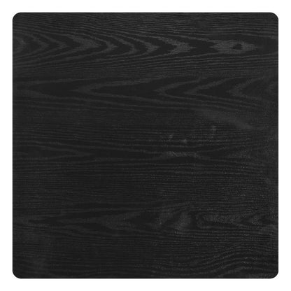 24" Black Wood and Steel Square Bar Table HomeRoots