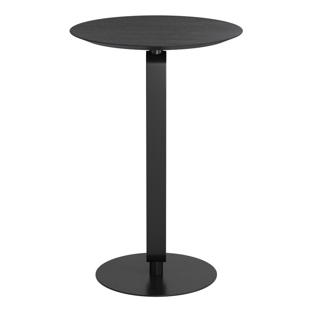 24" Black Wood and Steel Rounded Bar Table HomeRoots