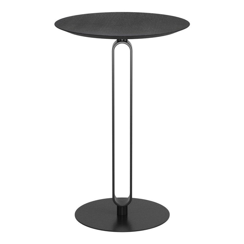 24" Black Wood and Steel Rounded Bar Table HomeRoots