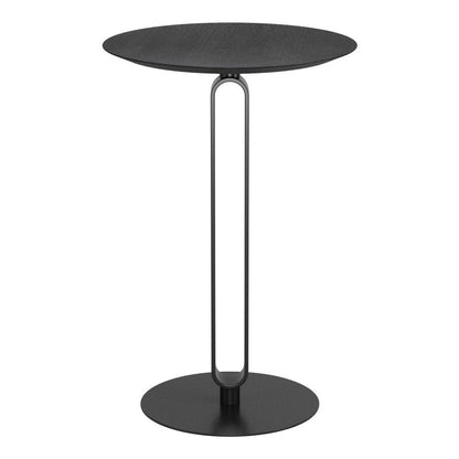 24" Black Wood and Steel Rounded Bar Table HomeRoots