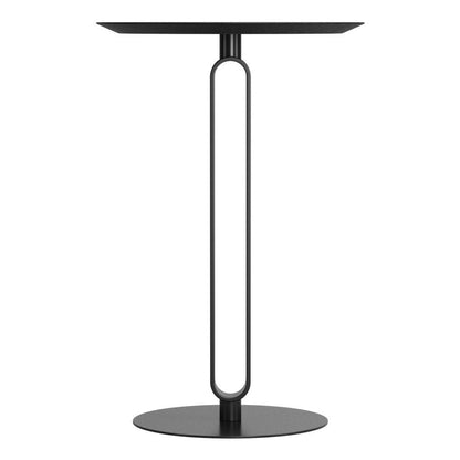24" Black Wood and Steel Rounded Bar Table HomeRoots