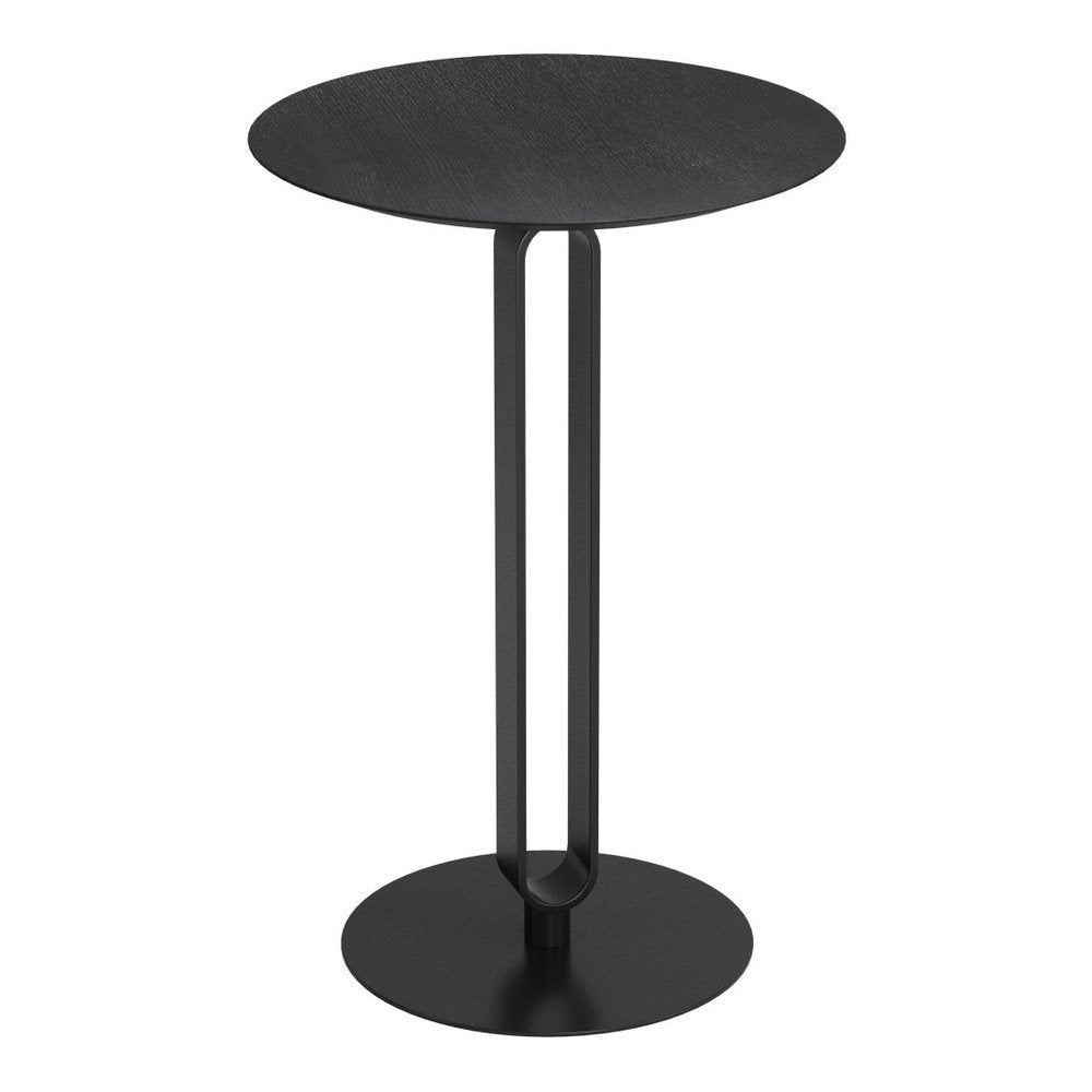 24" Black Wood and Steel Rounded Bar Table HomeRoots