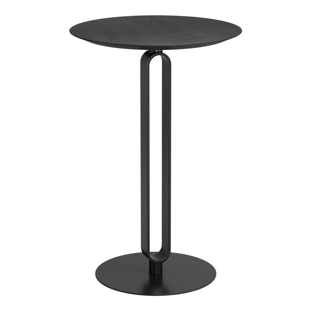 24" Black Wood and Steel Rounded Bar Table HomeRoots