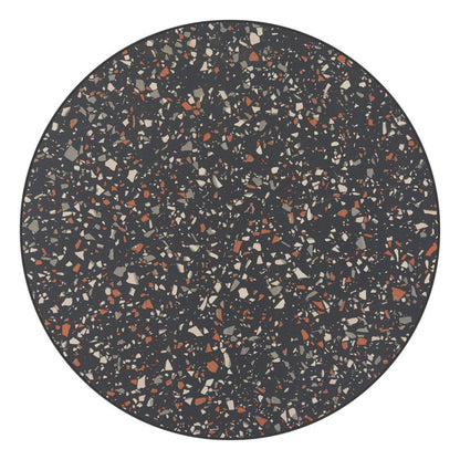24" Black Faux Terrazzo and Steel Rounded Bar Table HomeRoots