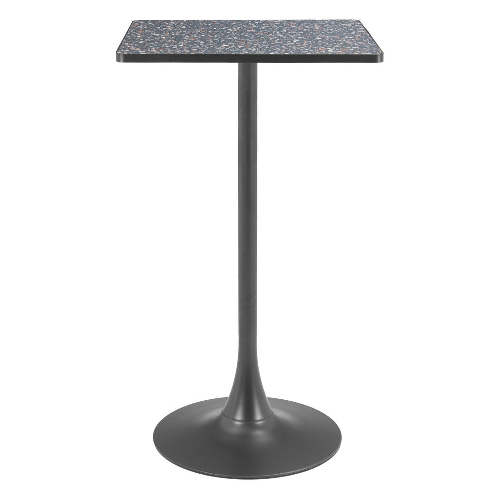 24" Black Faux Terrazzo and Steel Square Bar Table HomeRoots
