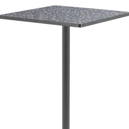 24" Black Faux Terrazzo and Steel Square Bar Table HomeRoots