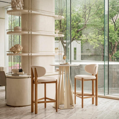 26" White Faux Marble and Steel Rounded Bar Table HomeRoots