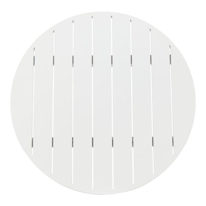 24" White Aluminum Slat Rounded Outdoor Bar Table HomeRoots