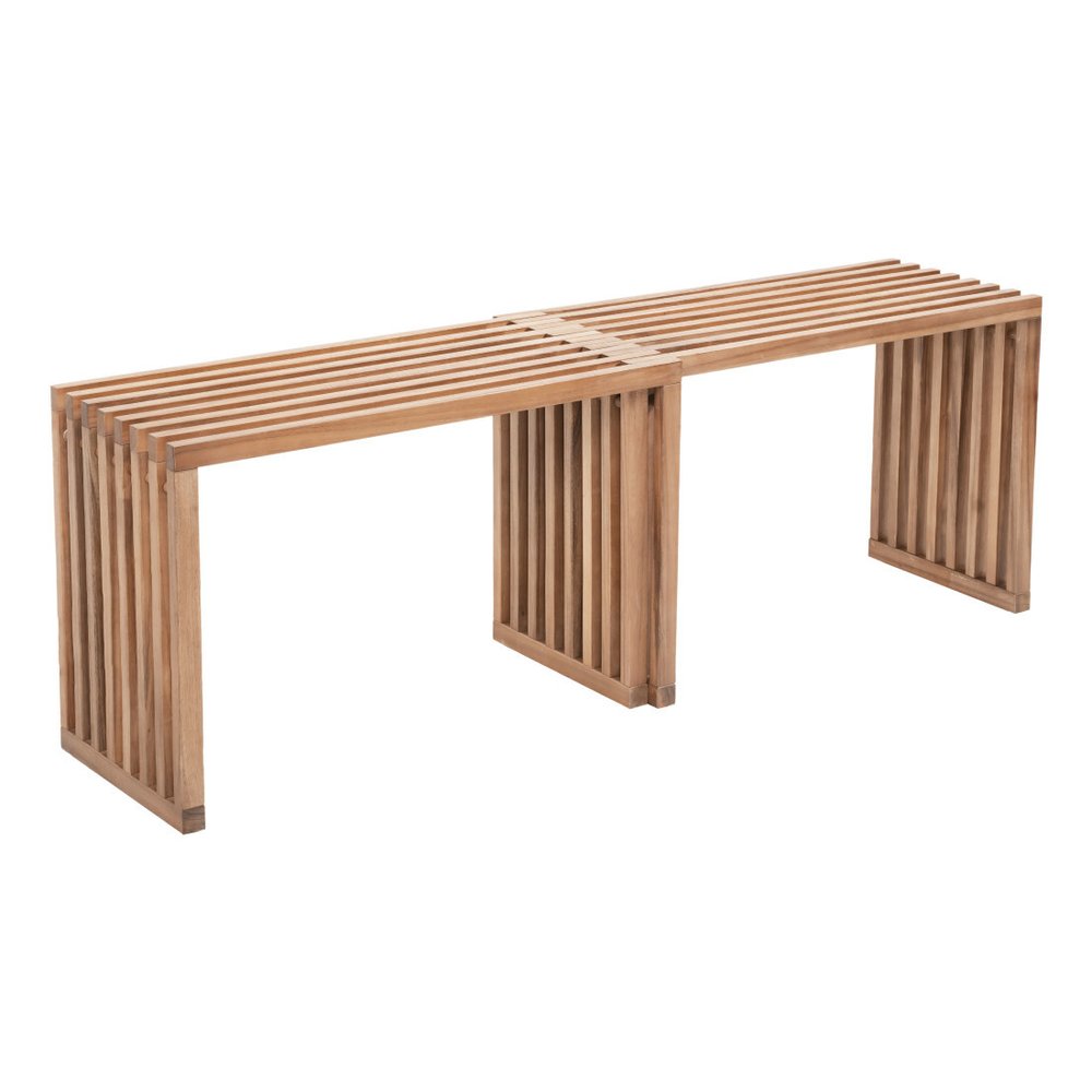 54" Natural Acacia Solid Wood Extendable Garden Patio Bench HomeRoots