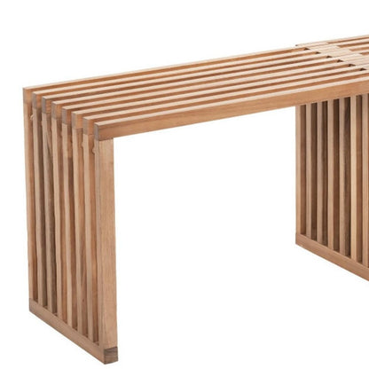 54" Natural Acacia Solid Wood Extendable Garden Patio Bench HomeRoots